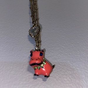 Betsey Johnson Hippo 🦛 Heart 💓 Necklace